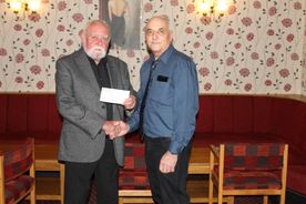 President Dave Parsons and representative for cancer research Bob Taylor